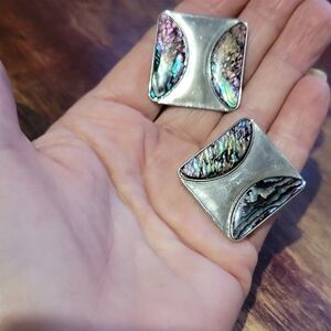 DURI Silver and Abalone Earrings